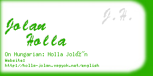 jolan holla business card